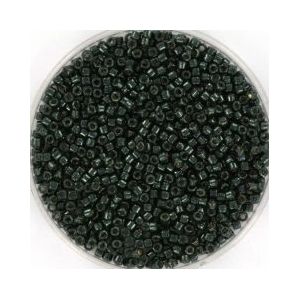 Miyuki delica's 11/0 1.6x1.3mm 3 gram (+- 600 stuks) duracoat galvanized black moss