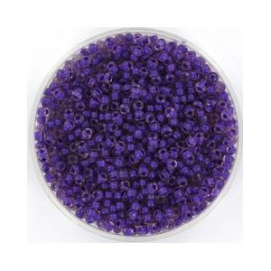 Miyuki rocailles 11/0 1.3x2.1mm 10 gram (+- 1100 stuks) semi frosted dark lilac lined light amethyst