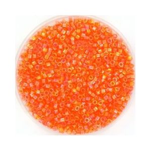 Miyuki delica's 11/0 1.6x1.3mm 5 gram (+- 1000 stuks) transparant ab orange