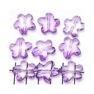 kunststof facet bloem lila paars 19x16mm 25 gram (+- 23 stuks)