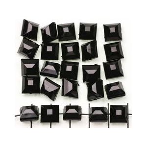 kunststof facet plat kubus zwart opaque 9x9mm 25 gram (+- 56 stuks)