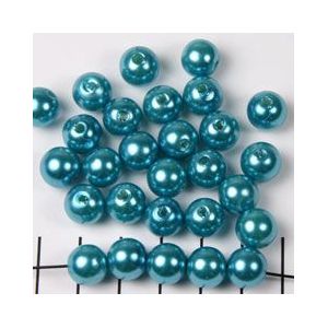kunststof parels rond 10 mm turquoise 25 gram (+- 50 stuks)