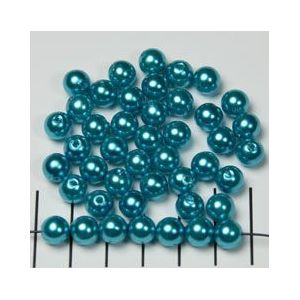 kunststof parels rond 8 mm turquoise 25 gram (+- 106 stuks)