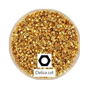 Miyuki cut delica's 11/0 3 gram (+- 684 stuks) 24kt gold plated