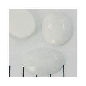 cabochon 30 x 22 mm witte agaat
