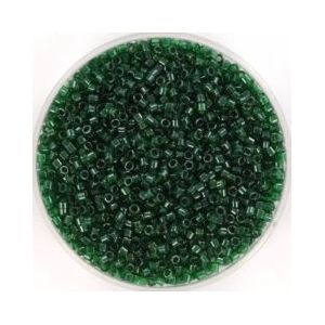 Miyuki delica's 11/0 1.6x1.3mm 5 gram (+- 1000 stuks) transparant luster emerald