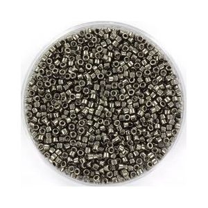 Miyuki delica's 11/0 1.6x1.3mm 5 gram (+- 1000 stuks) galvanized dark gray