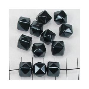kunststof parels kubus antraciet zwart 11x12mm 25 gram (+- 21 stuks)
