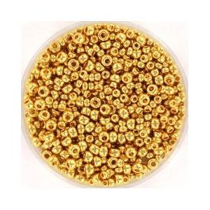 Miyuki mix 5 gram (+- 375 stuks) 24kt gold plated (11/0 en 8/0)