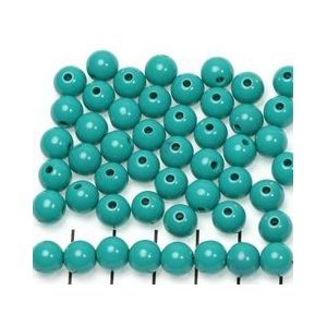 kunststof rond 8 mm opaque turquoise 25 gram (+- 90 stuks)