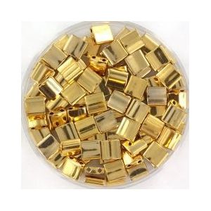 Miyuki tila 5x5 mm 3 gram (+- 35 stuks) plated gold