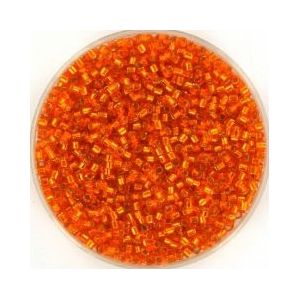 Miyuki delica's 11/0 1.6x1.3mm 5 gram (+- 1000 stuks) silverlined orange