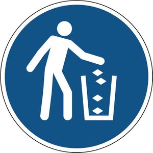 Gebruik de vuilnisbak gebodspictogram