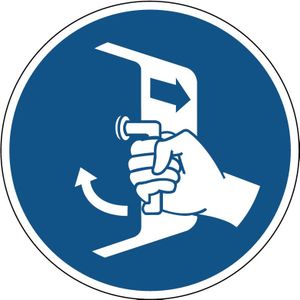 Luiken sluiten en beveiligen gebodspictogram