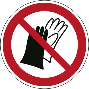 Dragen van handschoenen verboden pictogram