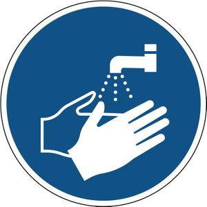 Handen wassen verplicht gebodspictogram
