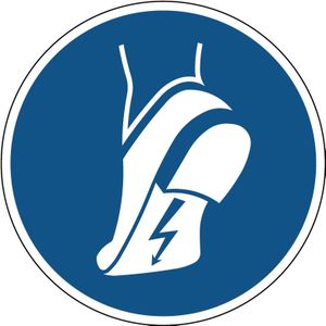 Antistatische schoenen verplicht gebodspictogram