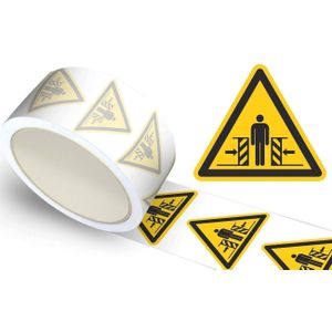 Waarschuwingssticker knelgevaar, op rol