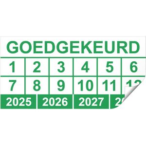 Keuringssticker goedgekeurd rechthoek