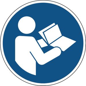 Gebruiksaanwijzing in acht nemen gebodspictogram