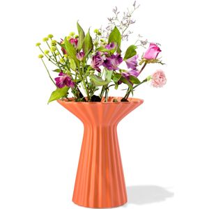 HEMA Vaas Ø8x30cm Keramiek Met Kraag Terra (terra)