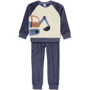 HEMA Kinderpyjama Fleece Auto Donkerblauw (donkerblauw)