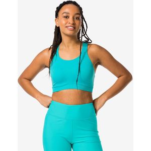 HEMA Naadloze Sporttop Medium Support Turquoise (turquoise)