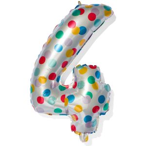 HEMA Folieballon Met Confetti XL Cijfer 4