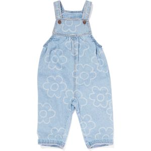 HEMA Babyjumpsuit Denim Bloemen Denim (denim)