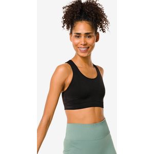 HEMA Naadloze Sporttop Medium Support Zwart (zwart)