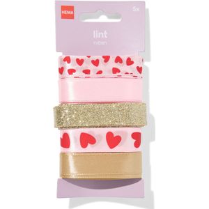 HEMA Lint 3m Satijn Hart - 5 Stuks