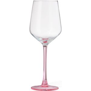 HEMA Wijnglas 350ml Tafelgenoten Roze Voet (roze)