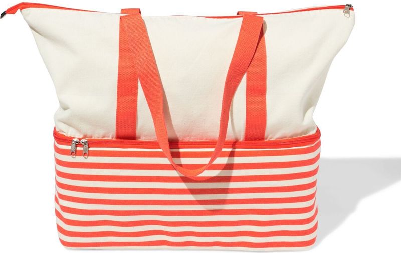 HEMA Koel- En Strandtas 13x46x46cm Strepen (feloranje)