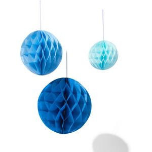 HEMA Honeycomb Bollen Blauw 3 Stuks