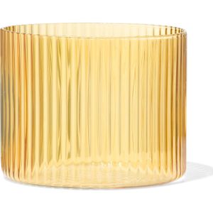 HEMA Glas Voor Geurkaars S Ribbel Geel (geel)