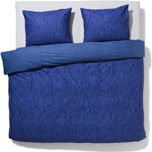 HEMA Dekbedovertrek Zacht Katoen 240x220 Streep Blauw (blauw)