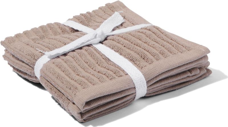 HEMA Vaatdoekjes 30x30 Katoen Bruin - 3 Stuks (naturel)