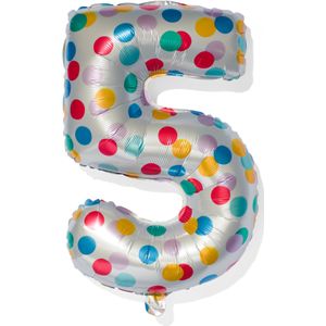 HEMA Folieballon Met Confetti XL Cijfer 5