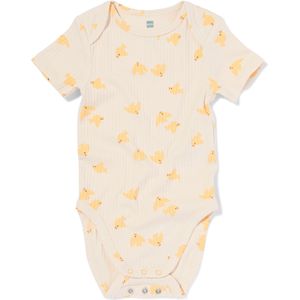 HEMA Meegroei Body Rib Bamboe Met Stretch Vogels Geel (geel)
