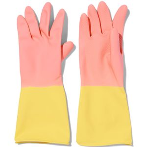 HEMA Huishoudhandschoenen Latex Roze M (7-7.5)