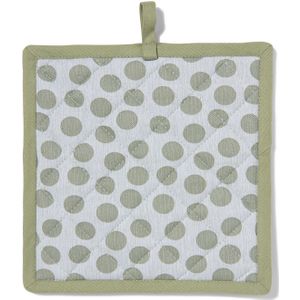 HEMA Pannenlap 21x21 Groene Stippen (groen)