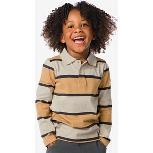 HEMA Kinder Poloshirt Strepen Beige (beige)