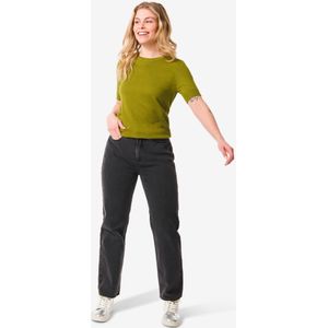 HEMA Dames Jeans Straight Fit Donkergrijs (donkergrijs)