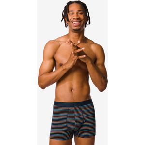 HEMA Korte Heren Boxers Katoen Stretch Stippen - 3 Stuksdonkerblauw (donkerblauw)