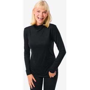 HEMA Dames Thermo Shirt Met Col Zwart (zwart)