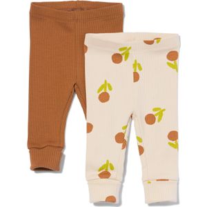 HEMA Baby Meegroei Leggings Rib - 2 Stuks Ecru (ecru)