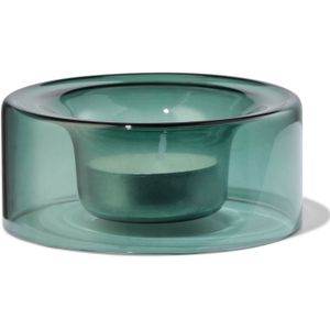HEMA Theelichthouder S Glas Groen (donkergroen)