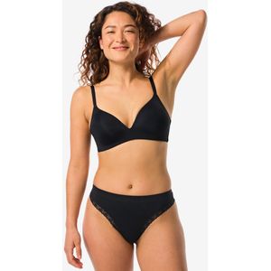 HEMA Damesstring Naadloos Rib Zwart (zwart)