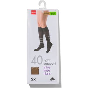HEMA 2-pak Ondersteunende Kniekousen Naturel (naturel)