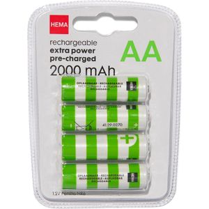 HEMA Oplaadbare AA Batterijen 2000mAh - 4 Stuks